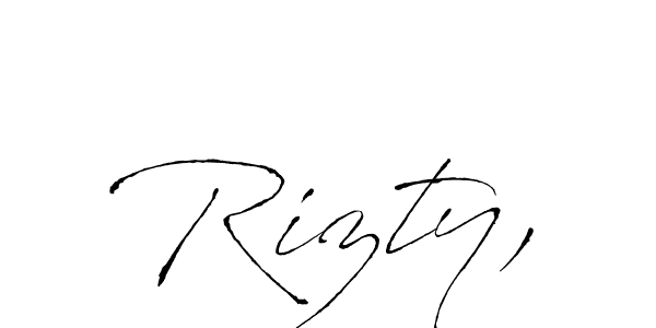 The best way (Antro_Vectra) to make a short signature is to pick only two or three words in your name. The name Rizty, include a total of six letters. For converting this name. Rizty, signature style 6 images and pictures png