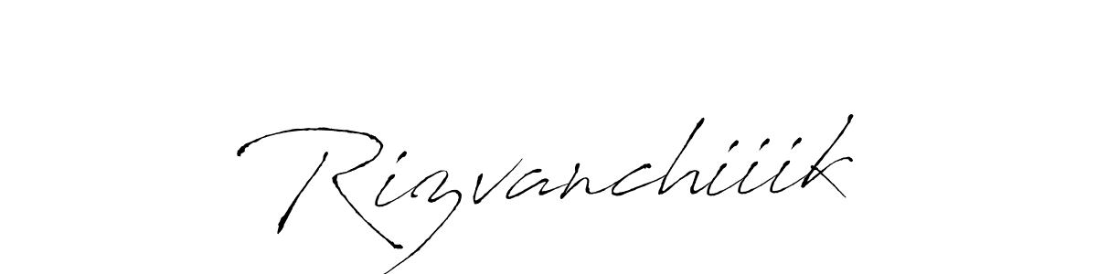 How to make Rizvanchiiik name signature. Use Antro_Vectra style for creating short signs online. This is the latest handwritten sign. Rizvanchiiik signature style 6 images and pictures png