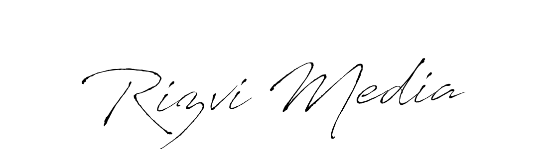 Design your own signature with our free online signature maker. With this signature software, you can create a handwritten (Antro_Vectra) signature for name Rizvi Media. Rizvi Media signature style 6 images and pictures png