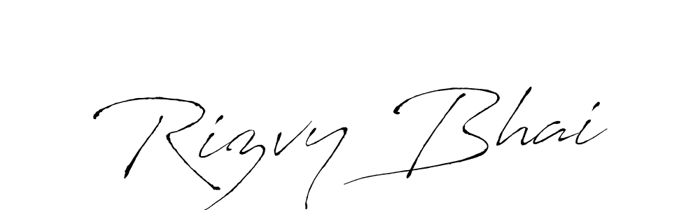 Make a beautiful signature design for name Rizvy Bhai. With this signature (Antro_Vectra) style, you can create a handwritten signature for free. Rizvy Bhai signature style 6 images and pictures png