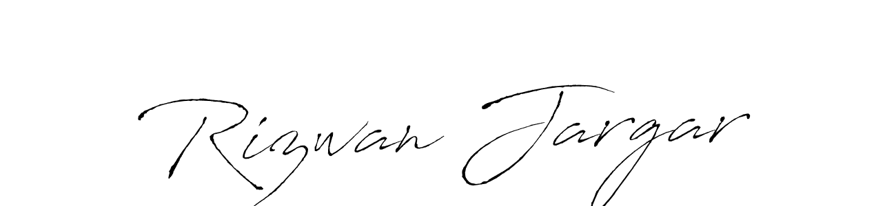 How to make Rizwan Jargar name signature. Use Antro_Vectra style for creating short signs online. This is the latest handwritten sign. Rizwan Jargar signature style 6 images and pictures png