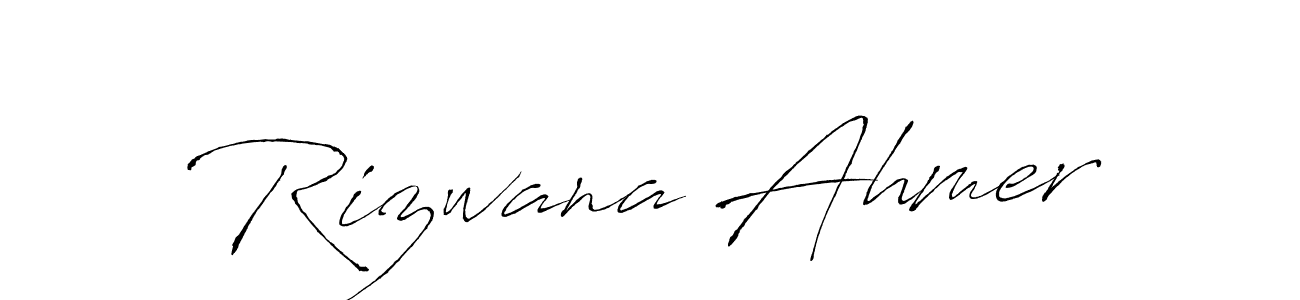 Design your own signature with our free online signature maker. With this signature software, you can create a handwritten (Antro_Vectra) signature for name Rizwana Ahmer. Rizwana Ahmer signature style 6 images and pictures png