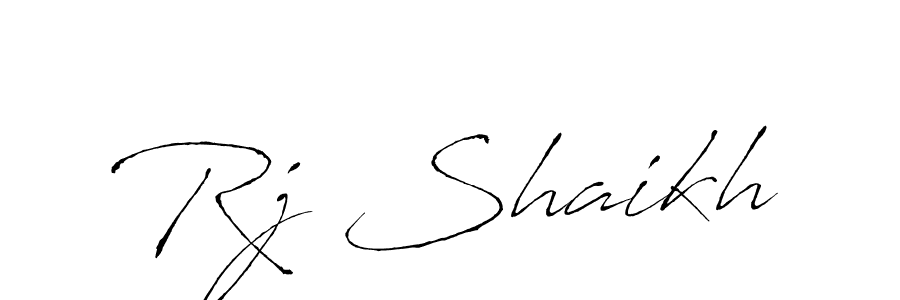 Design your own signature with our free online signature maker. With this signature software, you can create a handwritten (Antro_Vectra) signature for name Rj Shaikh. Rj Shaikh signature style 6 images and pictures png