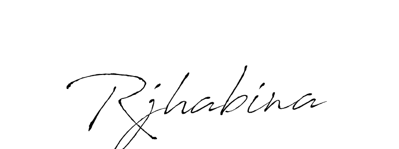 How to make Rjhabina name signature. Use Antro_Vectra style for creating short signs online. This is the latest handwritten sign. Rjhabina signature style 6 images and pictures png