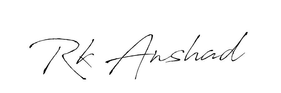 You can use this online signature creator to create a handwritten signature for the name Rk Anshad. This is the best online autograph maker. Rk Anshad signature style 6 images and pictures png