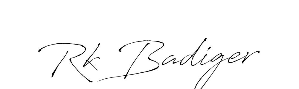 Design your own signature with our free online signature maker. With this signature software, you can create a handwritten (Antro_Vectra) signature for name Rk Badiger. Rk Badiger signature style 6 images and pictures png