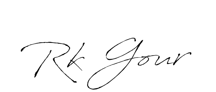 Make a beautiful signature design for name Rk Gour. With this signature (Antro_Vectra) style, you can create a handwritten signature for free. Rk Gour signature style 6 images and pictures png