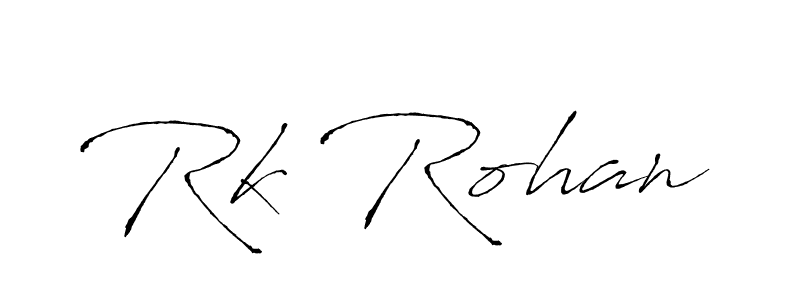 How to make Rk Rohan name signature. Use Antro_Vectra style for creating short signs online. This is the latest handwritten sign. Rk Rohan signature style 6 images and pictures png