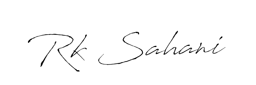 How to make Rk Sahani name signature. Use Antro_Vectra style for creating short signs online. This is the latest handwritten sign. Rk Sahani signature style 6 images and pictures png