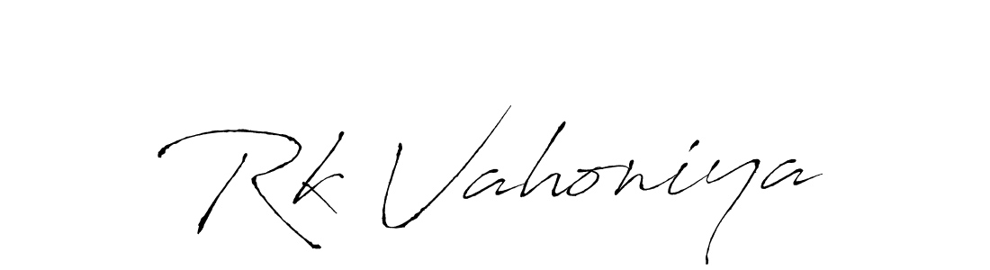 Rk Vahoniya stylish signature style. Best Handwritten Sign (Antro_Vectra) for my name. Handwritten Signature Collection Ideas for my name Rk Vahoniya. Rk Vahoniya signature style 6 images and pictures png