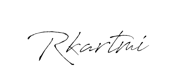 Make a beautiful signature design for name Rkartmi. With this signature (Antro_Vectra) style, you can create a handwritten signature for free. Rkartmi signature style 6 images and pictures png