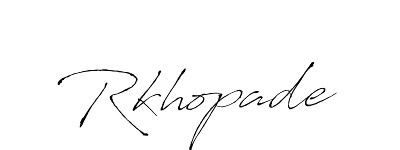 Make a beautiful signature design for name Rkhopade. With this signature (Antro_Vectra) style, you can create a handwritten signature for free. Rkhopade signature style 6 images and pictures png