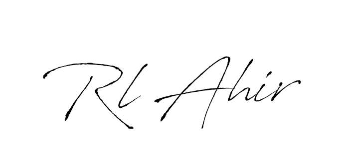 How to make Rl Ahir signature? Antro_Vectra is a professional autograph style. Create handwritten signature for Rl Ahir name. Rl Ahir signature style 6 images and pictures png