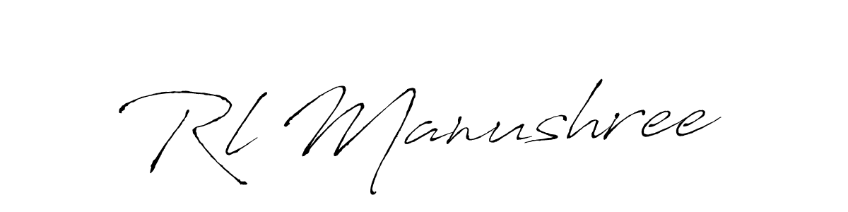 How to make Rl Manushree signature? Antro_Vectra is a professional autograph style. Create handwritten signature for Rl Manushree name. Rl Manushree signature style 6 images and pictures png