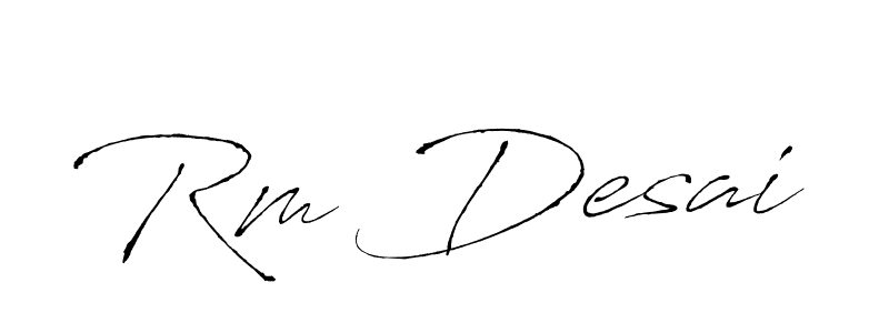 Make a beautiful signature design for name Rm Desai. With this signature (Antro_Vectra) style, you can create a handwritten signature for free. Rm Desai signature style 6 images and pictures png