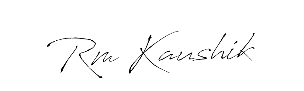 You should practise on your own different ways (Antro_Vectra) to write your name (Rm Kaushik) in signature. don't let someone else do it for you. Rm Kaushik signature style 6 images and pictures png