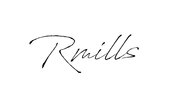 Use a signature maker to create a handwritten signature online. With this signature software, you can design (Antro_Vectra) your own signature for name Rmills. Rmills signature style 6 images and pictures png