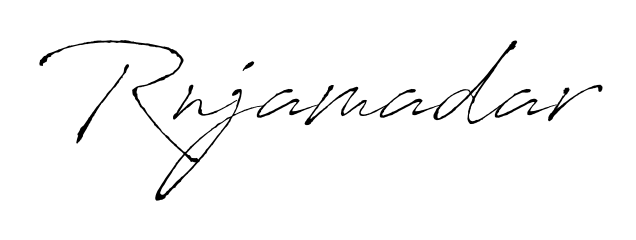 Create a personalized artistic stamp with Rnjamadar in Antro_Vectra font. Perfect for visual artists, designers, and influencers. Rnjamadar signature style 6 images and pictures png