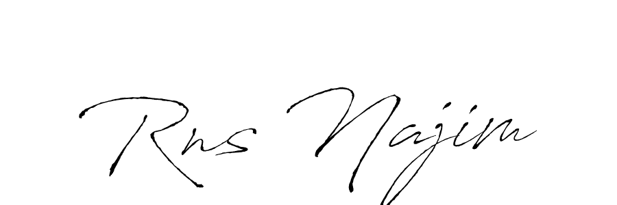 if you are searching for the best signature style for your name Rns Najim. so please give up your signature search. here we have designed multiple signature styles  using Antro_Vectra. Rns Najim signature style 6 images and pictures png