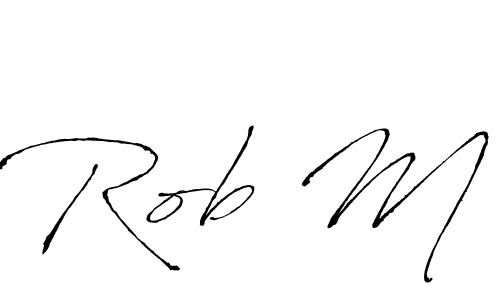 Rob M stylish signature style. Best Handwritten Sign (Antro_Vectra) for my name. Handwritten Signature Collection Ideas for my name Rob M. Rob M signature style 6 images and pictures png