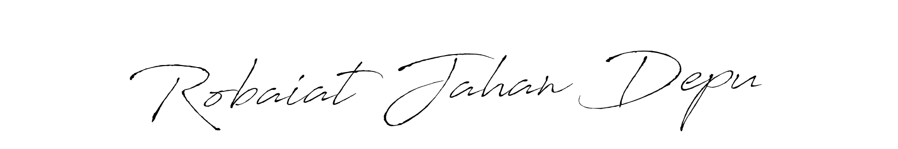 Antro_Vectra is a professional signature style that is perfect for those who want to add a touch of class to their signature. It is also a great choice for those who want to make their signature more unique. Get Robaiat Jahan Depu name to fancy signature for free. Robaiat Jahan Depu signature style 6 images and pictures png