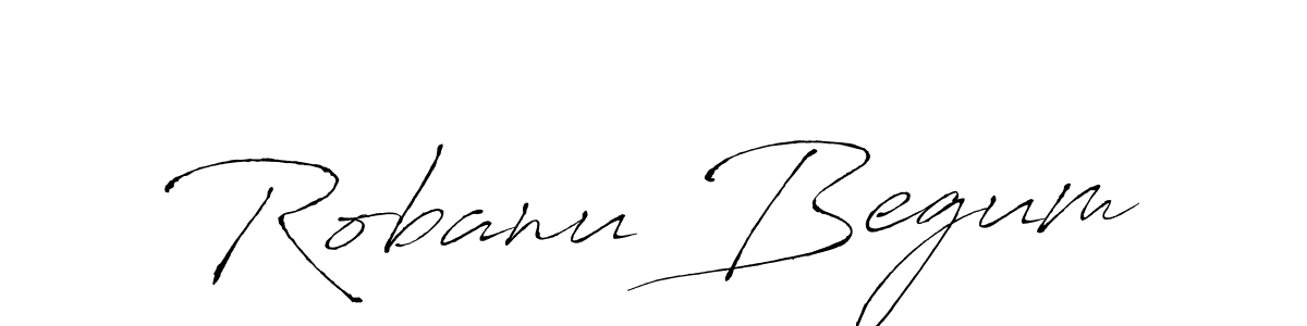 The best way (Antro_Vectra) to make a short signature is to pick only two or three words in your name. The name Robanu Begum include a total of six letters. For converting this name. Robanu Begum signature style 6 images and pictures png