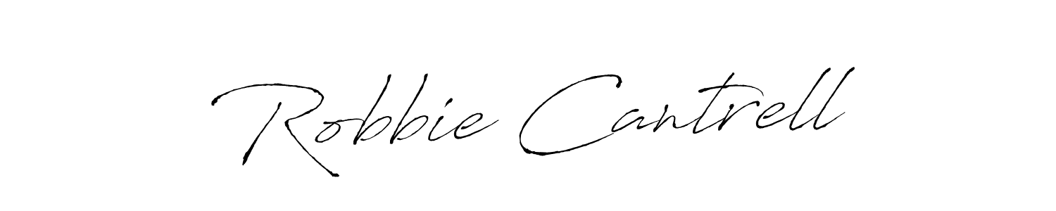 How to make Robbie Cantrell name signature. Use Antro_Vectra style for creating short signs online. This is the latest handwritten sign. Robbie Cantrell signature style 6 images and pictures png