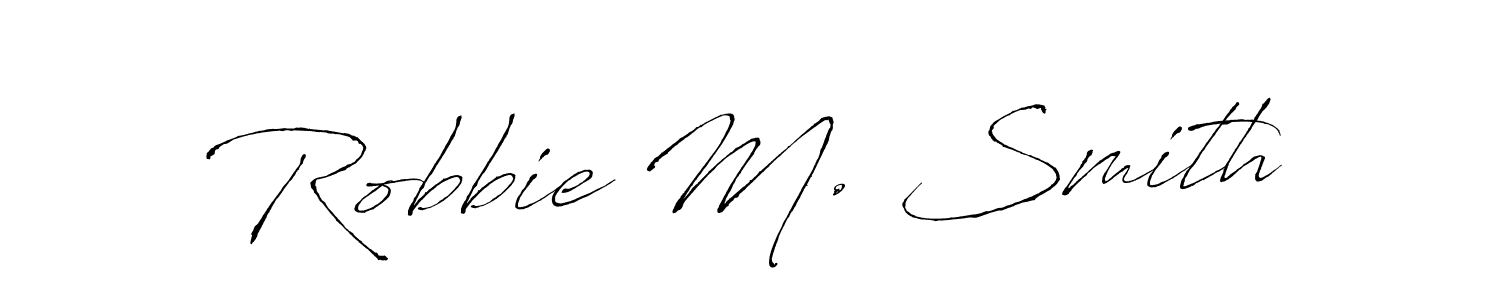 Create a beautiful signature design for name Robbie M. Smith. With this signature (Antro_Vectra) fonts, you can make a handwritten signature for free. Robbie M. Smith signature style 6 images and pictures png