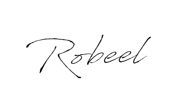 Design your own signature with our free online signature maker. With this signature software, you can create a handwritten (Antro_Vectra) signature for name Robeel. Robeel signature style 6 images and pictures png