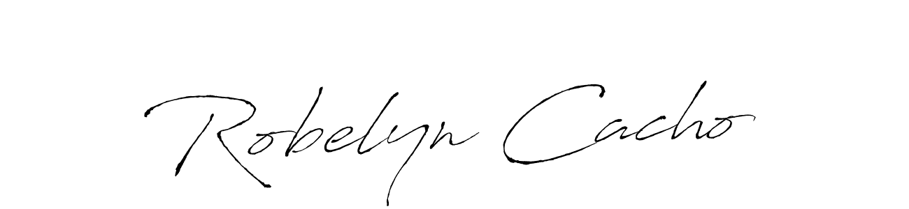 How to make Robelyn Cacho name signature. Use Antro_Vectra style for creating short signs online. This is the latest handwritten sign. Robelyn Cacho signature style 6 images and pictures png