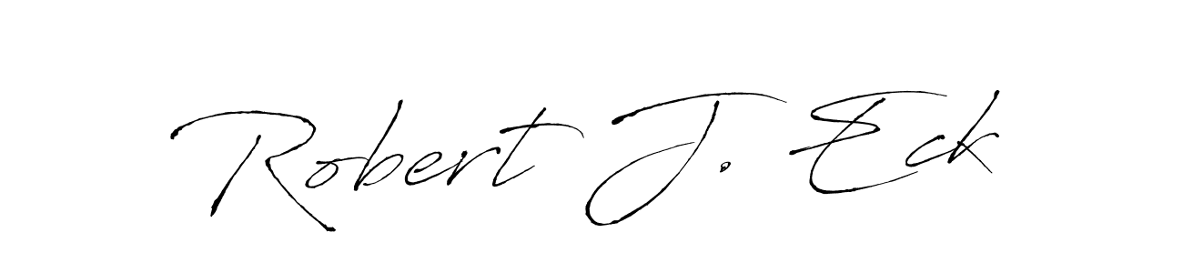 How to make Robert J. Eck name signature. Use Antro_Vectra style for creating short signs online. This is the latest handwritten sign. Robert J. Eck signature style 6 images and pictures png
