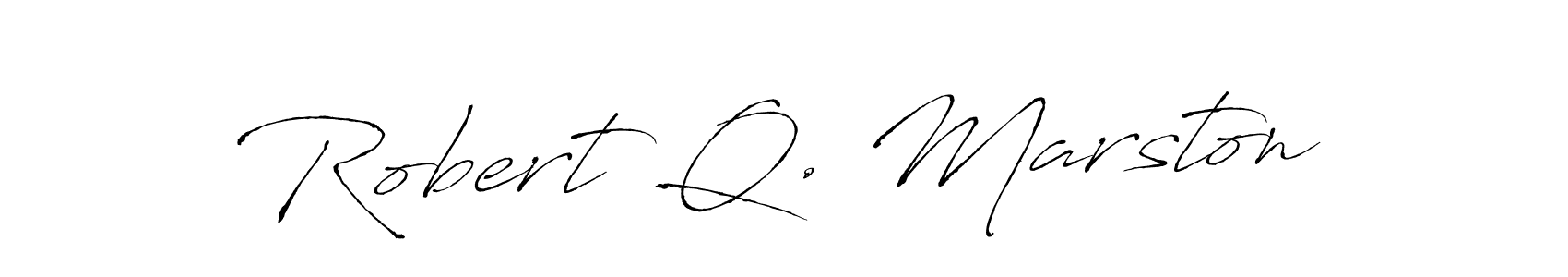 Create a beautiful signature design for name Robert Q. Marston. With this signature (Antro_Vectra) fonts, you can make a handwritten signature for free. Robert Q. Marston signature style 6 images and pictures png