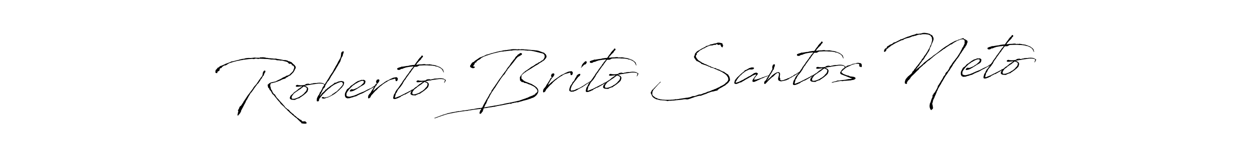 Make a beautiful signature design for name Roberto Brito Santos Neto. With this signature (Antro_Vectra) style, you can create a handwritten signature for free. Roberto Brito Santos Neto signature style 6 images and pictures png