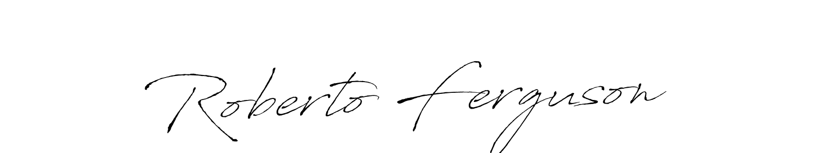 How to make Roberto Ferguson name signature. Use Antro_Vectra style for creating short signs online. This is the latest handwritten sign. Roberto Ferguson signature style 6 images and pictures png