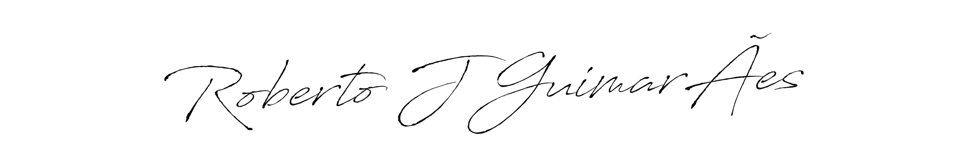Make a beautiful signature design for name Roberto J GuimarÃes. With this signature (Antro_Vectra) style, you can create a handwritten signature for free. Roberto J GuimarÃes signature style 6 images and pictures png