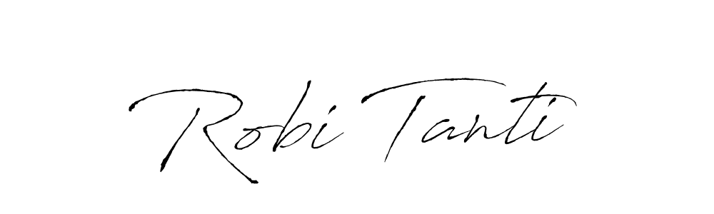 How to make Robi Tanti name signature. Use Antro_Vectra style for creating short signs online. This is the latest handwritten sign. Robi Tanti signature style 6 images and pictures png