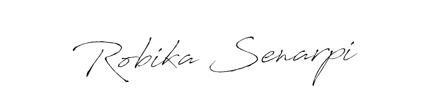 Design your own signature with our free online signature maker. With this signature software, you can create a handwritten (Antro_Vectra) signature for name Robika Senarpi. Robika Senarpi signature style 6 images and pictures png