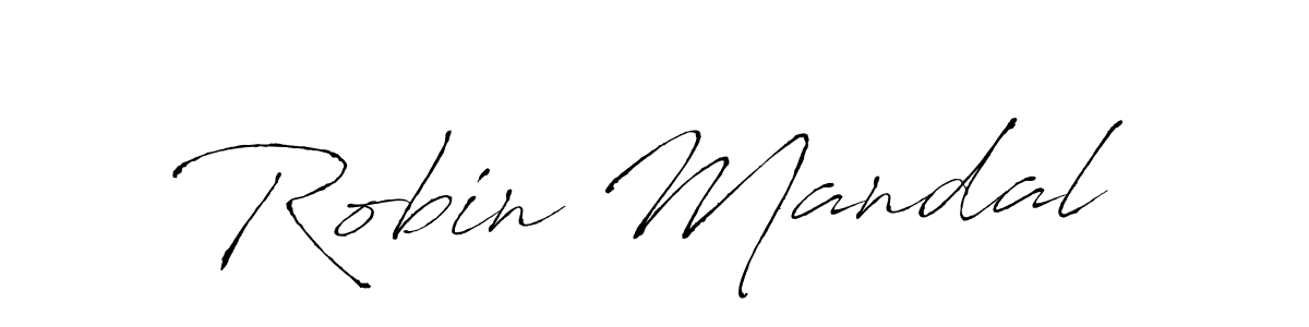 Make a beautiful signature design for name Robin Mandal. With this signature (Antro_Vectra) style, you can create a handwritten signature for free. Robin Mandal signature style 6 images and pictures png