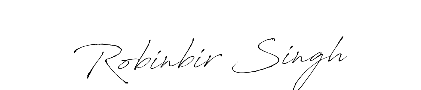 How to make Robinbir Singh name signature. Use Antro_Vectra style for creating short signs online. This is the latest handwritten sign. Robinbir Singh signature style 6 images and pictures png