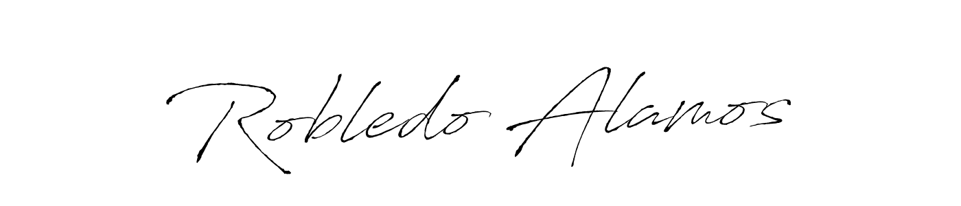 How to make Robledo Alamos signature? Antro_Vectra is a professional autograph style. Create handwritten signature for Robledo Alamos name. Robledo Alamos signature style 6 images and pictures png