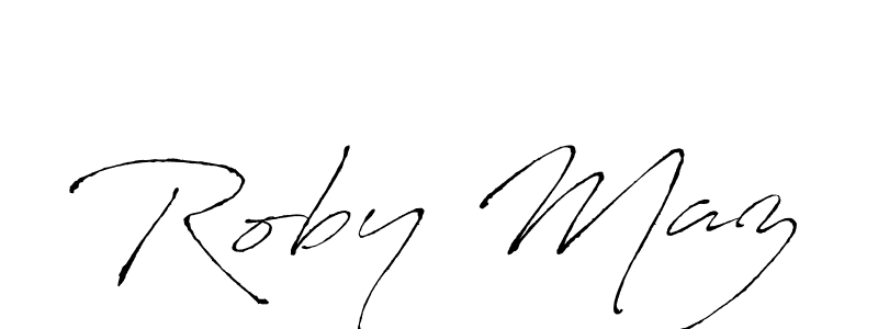 Design your own signature with our free online signature maker. With this signature software, you can create a handwritten (Antro_Vectra) signature for name Roby Maz. Roby Maz signature style 6 images and pictures png