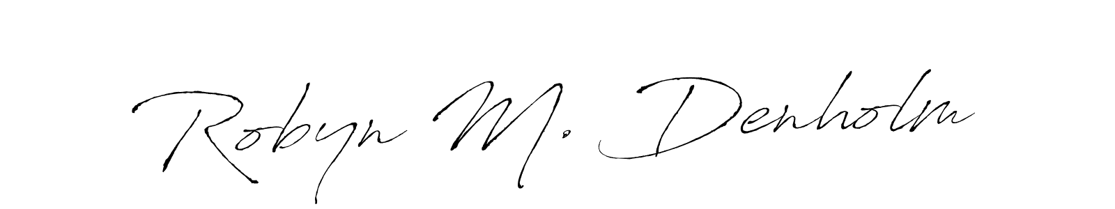 This is the best signature style for the Robyn M. Denholm name. Also you like these signature font (Antro_Vectra). Mix name signature. Robyn M. Denholm signature style 6 images and pictures png