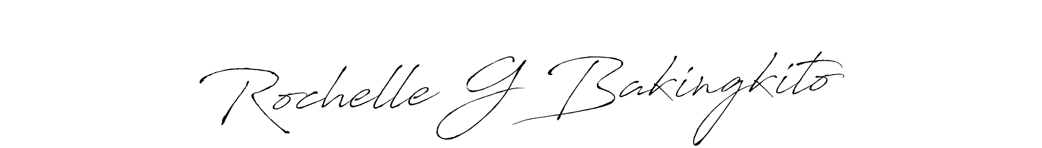 Create a beautiful signature design for name Rochelle G Bakingkito. With this signature (Antro_Vectra) fonts, you can make a handwritten signature for free. Rochelle G Bakingkito signature style 6 images and pictures png