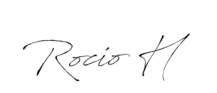 Rocio H stylish signature style. Best Handwritten Sign (Antro_Vectra) for my name. Handwritten Signature Collection Ideas for my name Rocio H. Rocio H signature style 6 images and pictures png