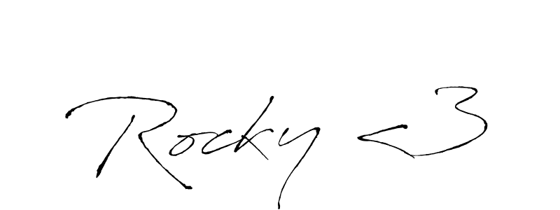 Design your own signature with our free online signature maker. With this signature software, you can create a handwritten (Antro_Vectra) signature for name Rocky <3. Rocky <3 signature style 6 images and pictures png