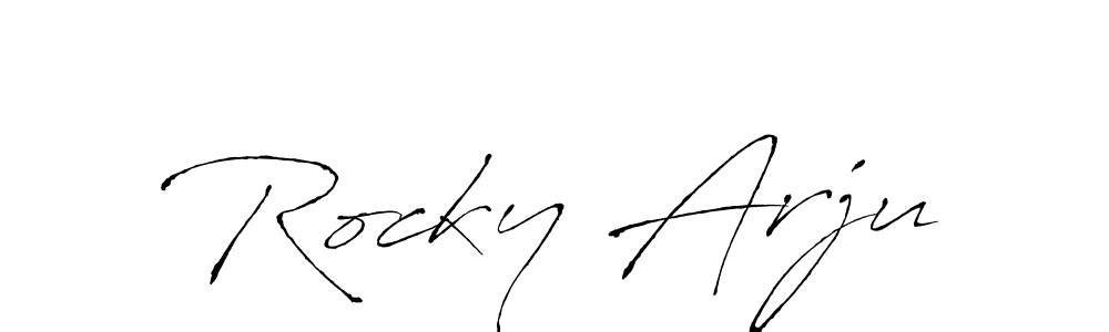 Rocky Arju stylish signature style. Best Handwritten Sign (Antro_Vectra) for my name. Handwritten Signature Collection Ideas for my name Rocky Arju. Rocky Arju signature style 6 images and pictures png