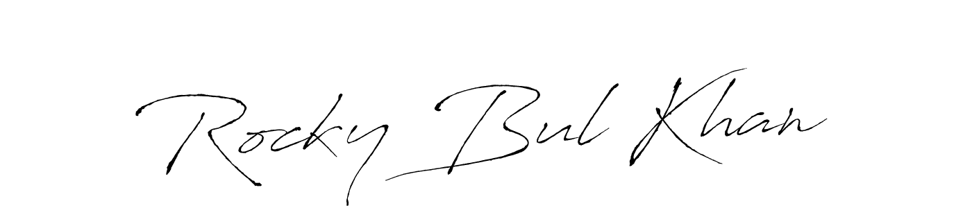 The best way (Antro_Vectra) to make a short signature is to pick only two or three words in your name. The name Rocky Bul Khan include a total of six letters. For converting this name. Rocky Bul Khan signature style 6 images and pictures png