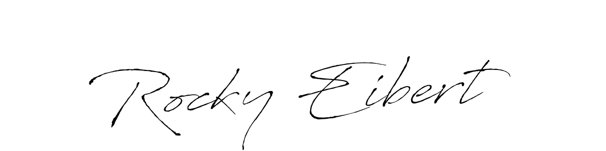 How to make Rocky Eibert name signature. Use Antro_Vectra style for creating short signs online. This is the latest handwritten sign. Rocky Eibert signature style 6 images and pictures png