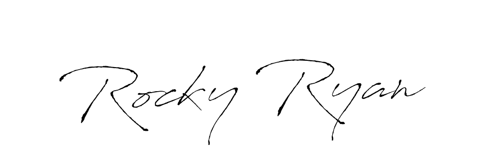 if you are searching for the best signature style for your name Rocky Ryan. so please give up your signature search. here we have designed multiple signature styles  using Antro_Vectra. Rocky Ryan signature style 6 images and pictures png