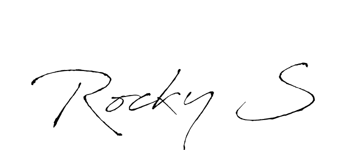 Use a signature maker to create a handwritten signature online. With this signature software, you can design (Antro_Vectra) your own signature for name Rocky S. Rocky S signature style 6 images and pictures png